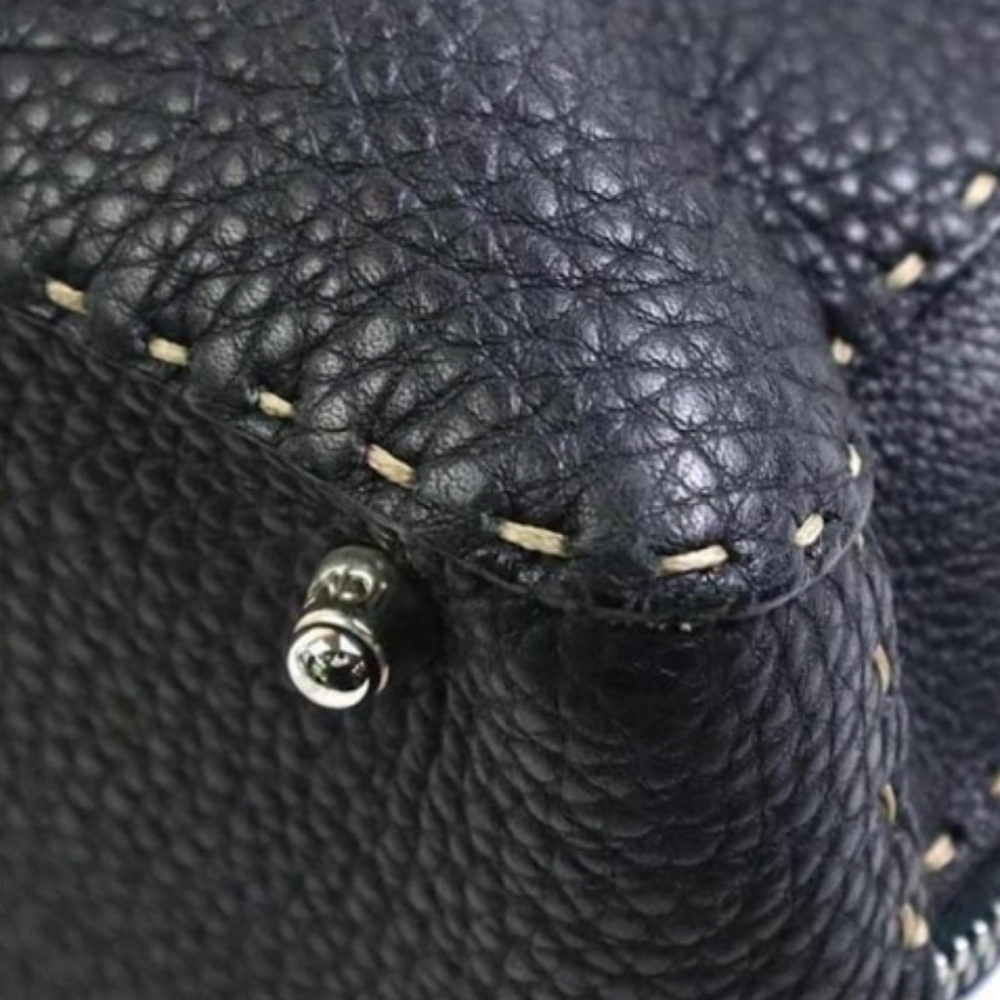 FENDI Selleria Black Leather Tote Bag - Picture 9 of 16